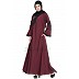 Umbrella abaya with embroidery patchwork- Maroon